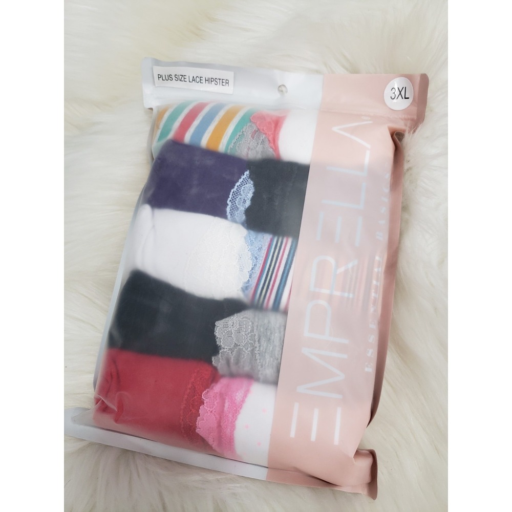 NEW 3XL PLUS SIZE EMPRELLA‎ 10 PACK LACE HIPSTER underwear panties womens